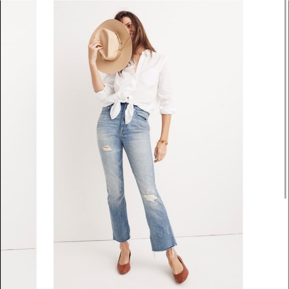 Madewell High Rise Demi Wide Leg Crop Jeans 26